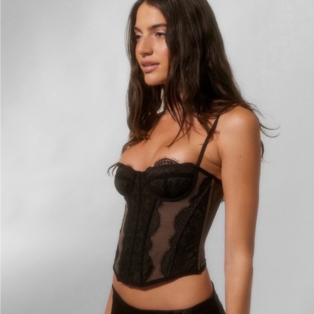 Urban Outfitters Out from Under Modern Love Corset | Black, Size XL